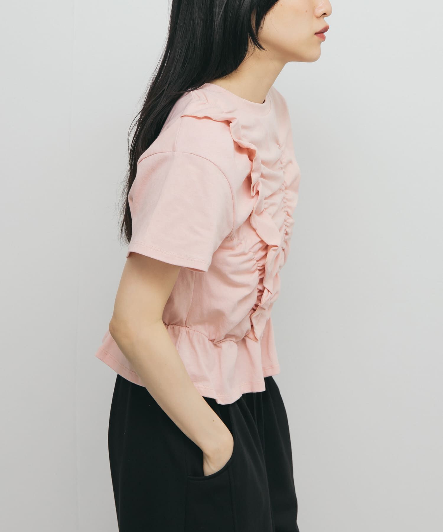  「シャーリングデザインTEE」|Tシャツ・カットソー|