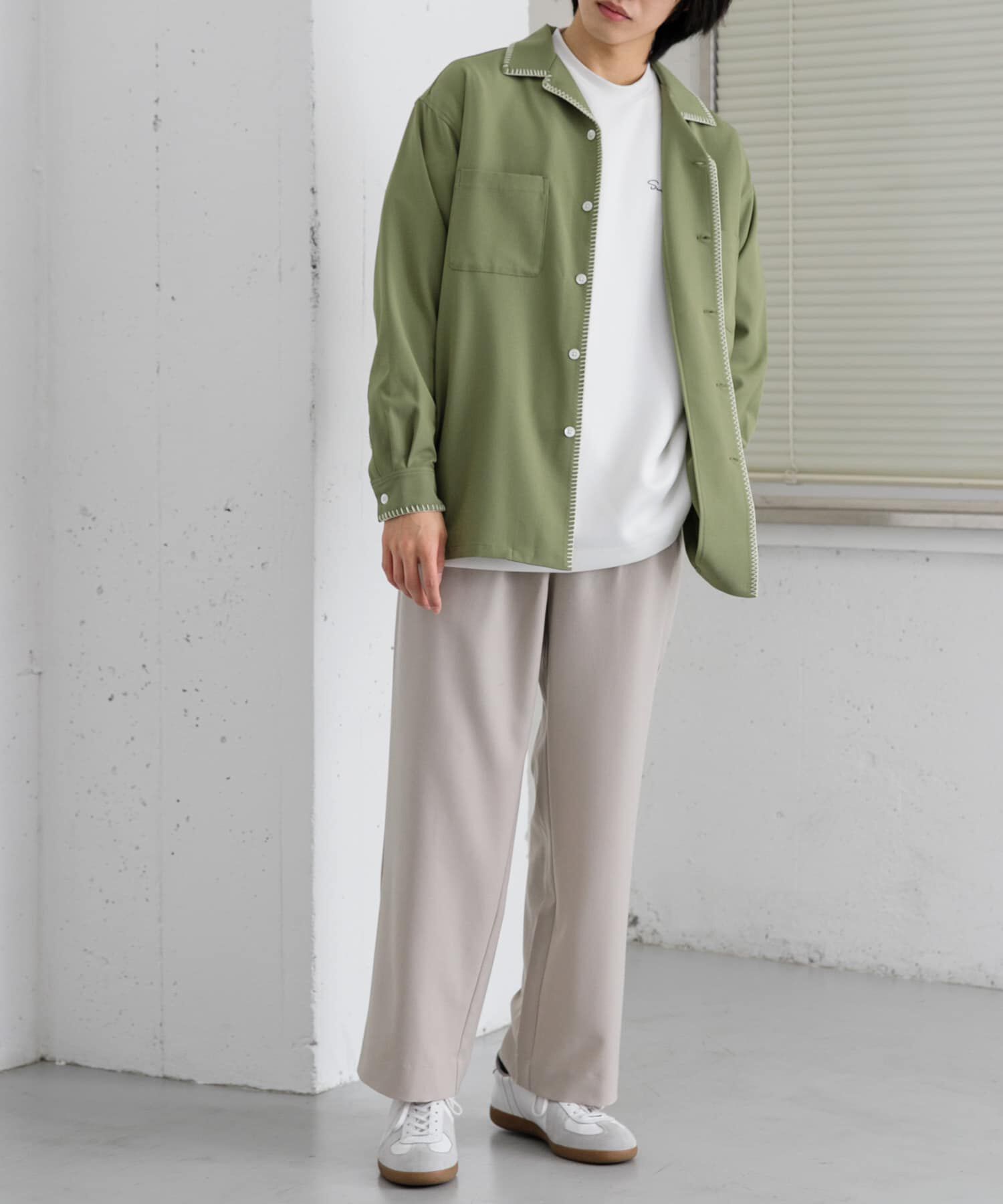 SENSE OF PLACE by URBAN RESEARCH「『ｲｰｼﾞｰｹｱ』『つぐ吉&times;SOP』ﾌﾞﾗﾝｹｯﾄｽﾃｯﾁｵｰﾌﾟﾝｶ  」|シャツ・ブラウス|