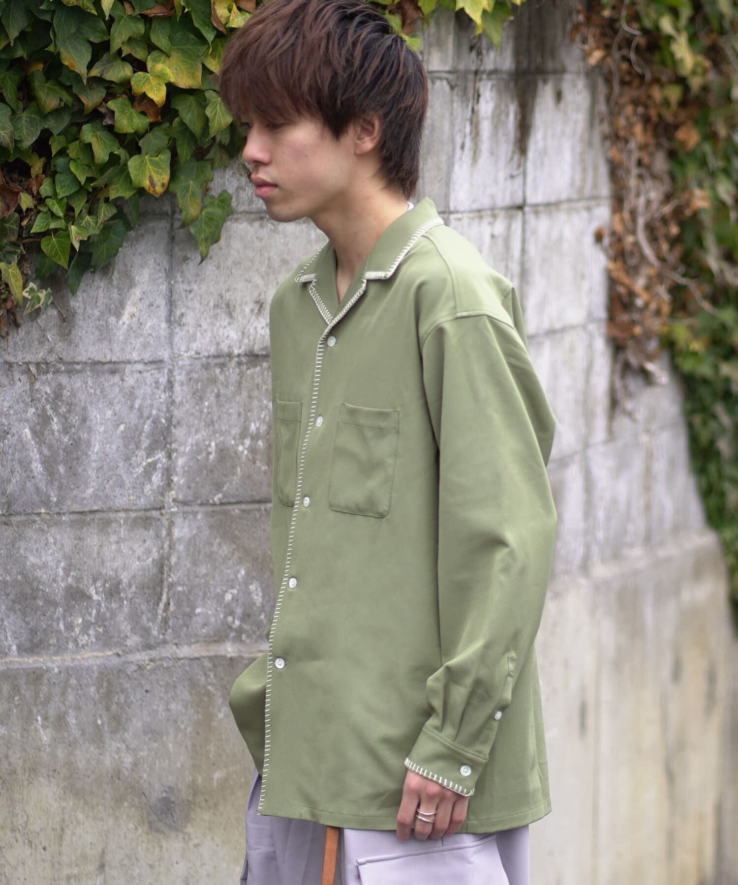 SENSE OF PLACE by URBAN RESEARCH「『ｲｰｼﾞｰｹｱ』『つぐ吉&times;SOP』ﾌﾞﾗﾝｹｯﾄｽﾃｯﾁｵｰﾌﾟﾝｶ  」|シャツ・ブラウス|