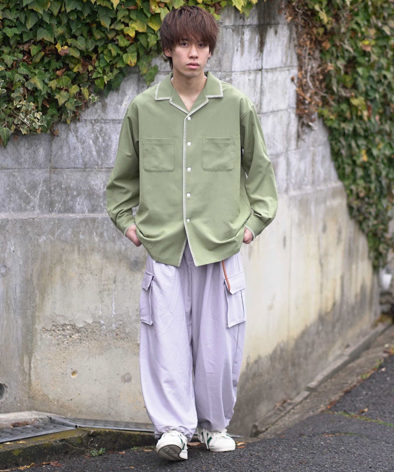 SENSE OF PLACE by URBAN RESEARCH「『ｲｰｼﾞｰｹｱ』『つぐ吉&times;SOP』ﾌﾞﾗﾝｹｯﾄｽﾃｯﾁｵｰﾌﾟﾝｶ  」|シャツ・ブラウス|