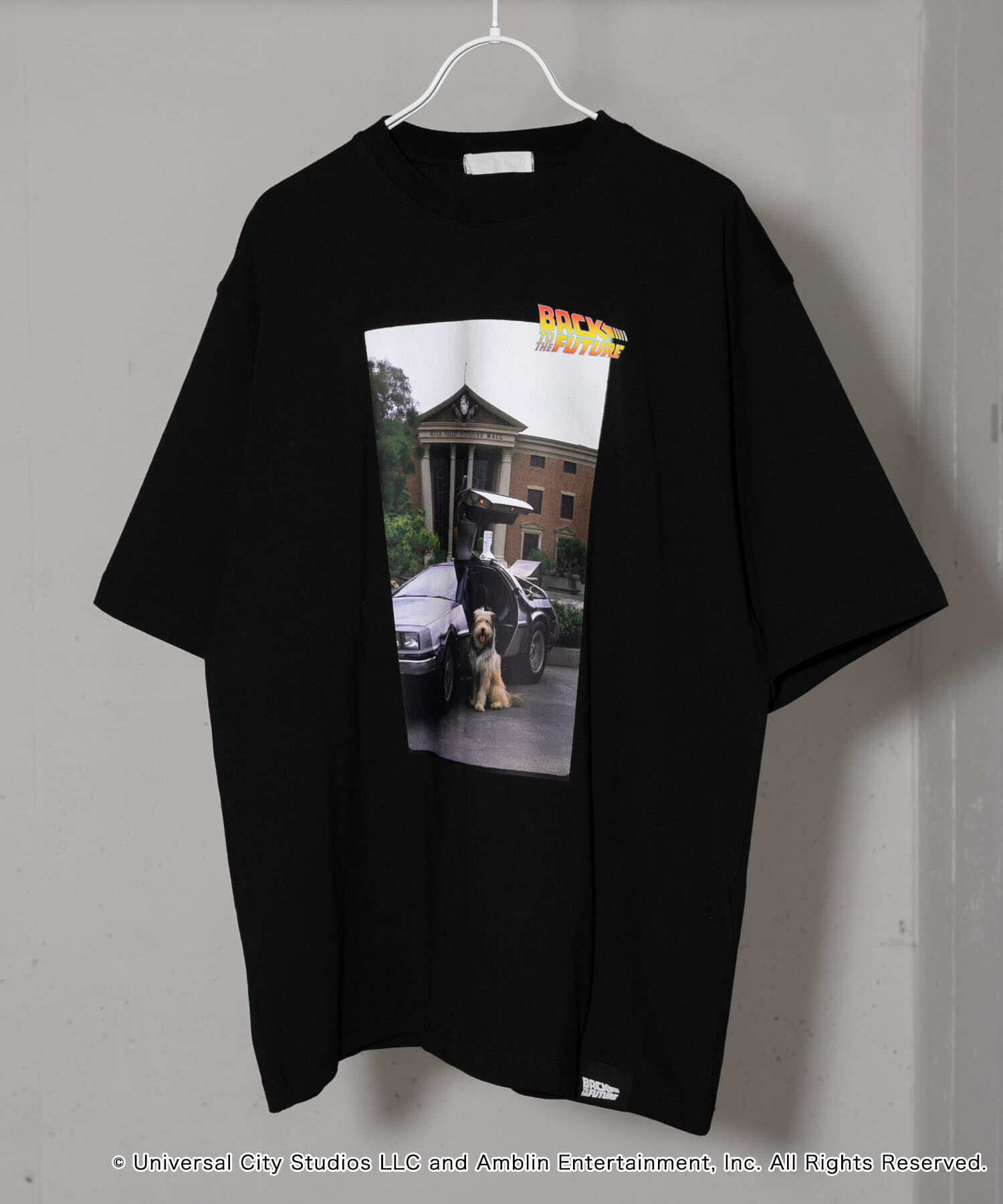 SENSE OF PLACE by URBAN RESEARCH「『別注』SENSE OF PLACE&times;BTTF　クルーネックプリントTシャツ B」|Tシャツ・カットソー|ブラック