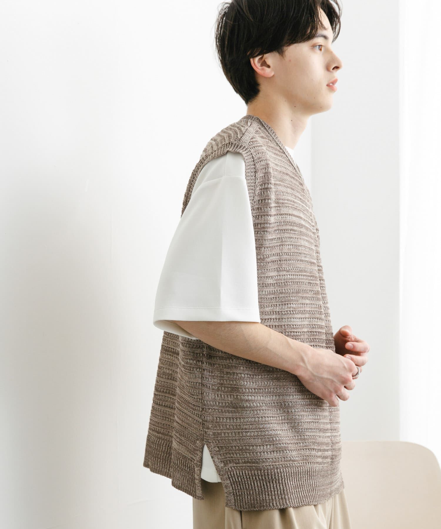 SENSE OF PLACE by URBAN RESEARCH「ミックスメランジVネックベスト」|ベスト・ジレ|