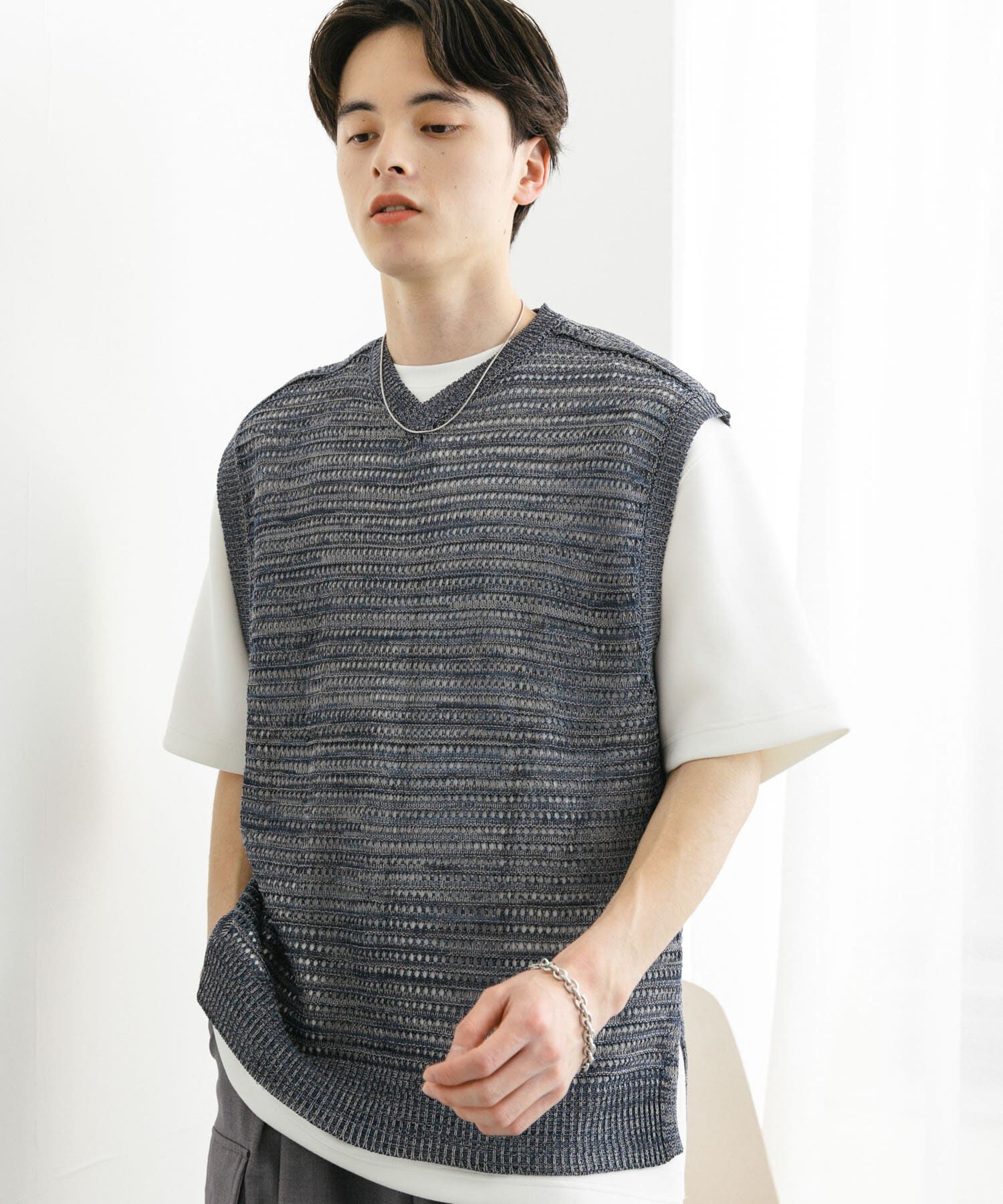 SENSE OF PLACE by URBAN RESEARCH「ミックスメランジVネックベスト」|ベスト・ジレ|