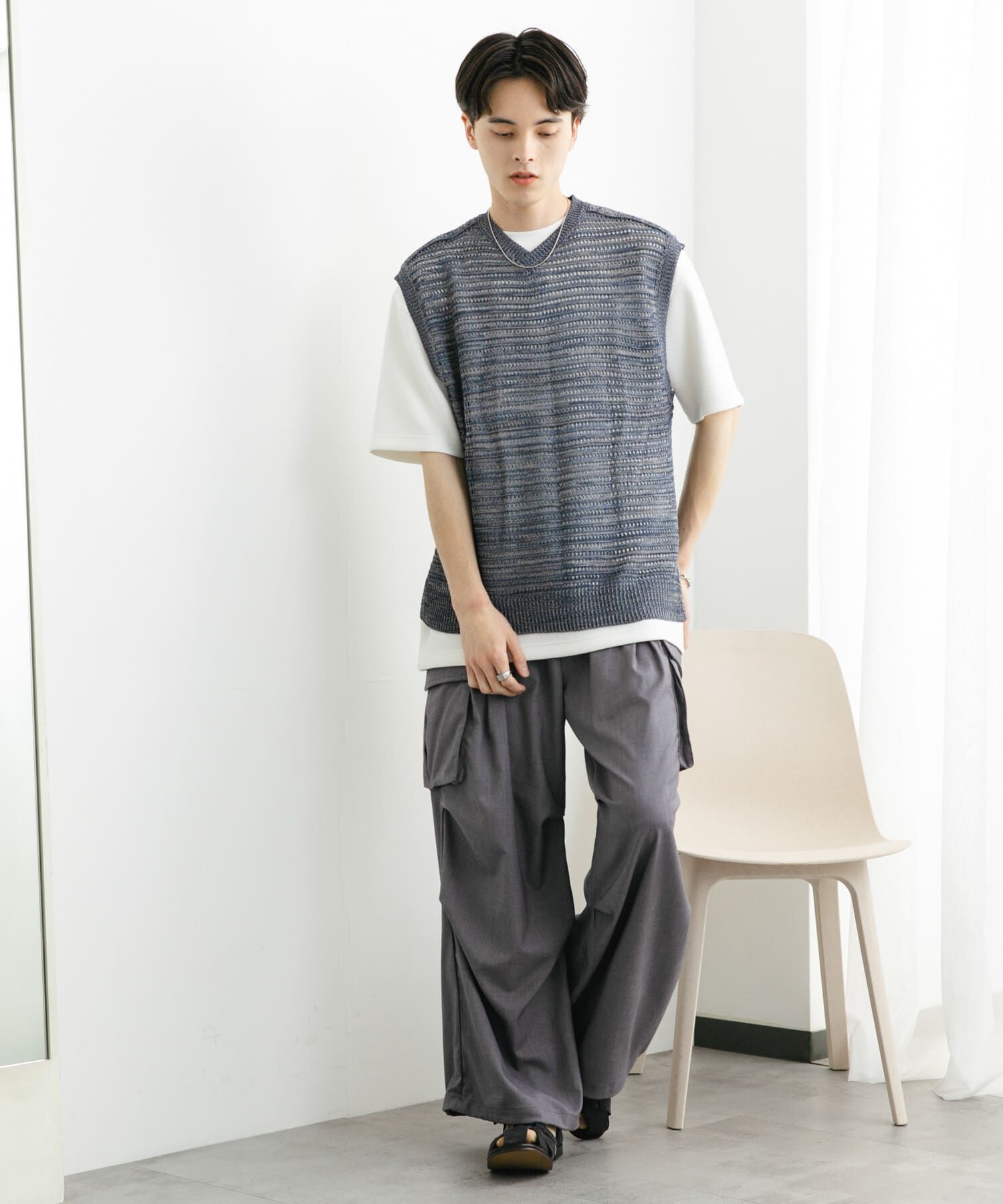 SENSE OF PLACE by URBAN RESEARCH「ミックスメランジVネックベスト」|ベスト・ジレ|