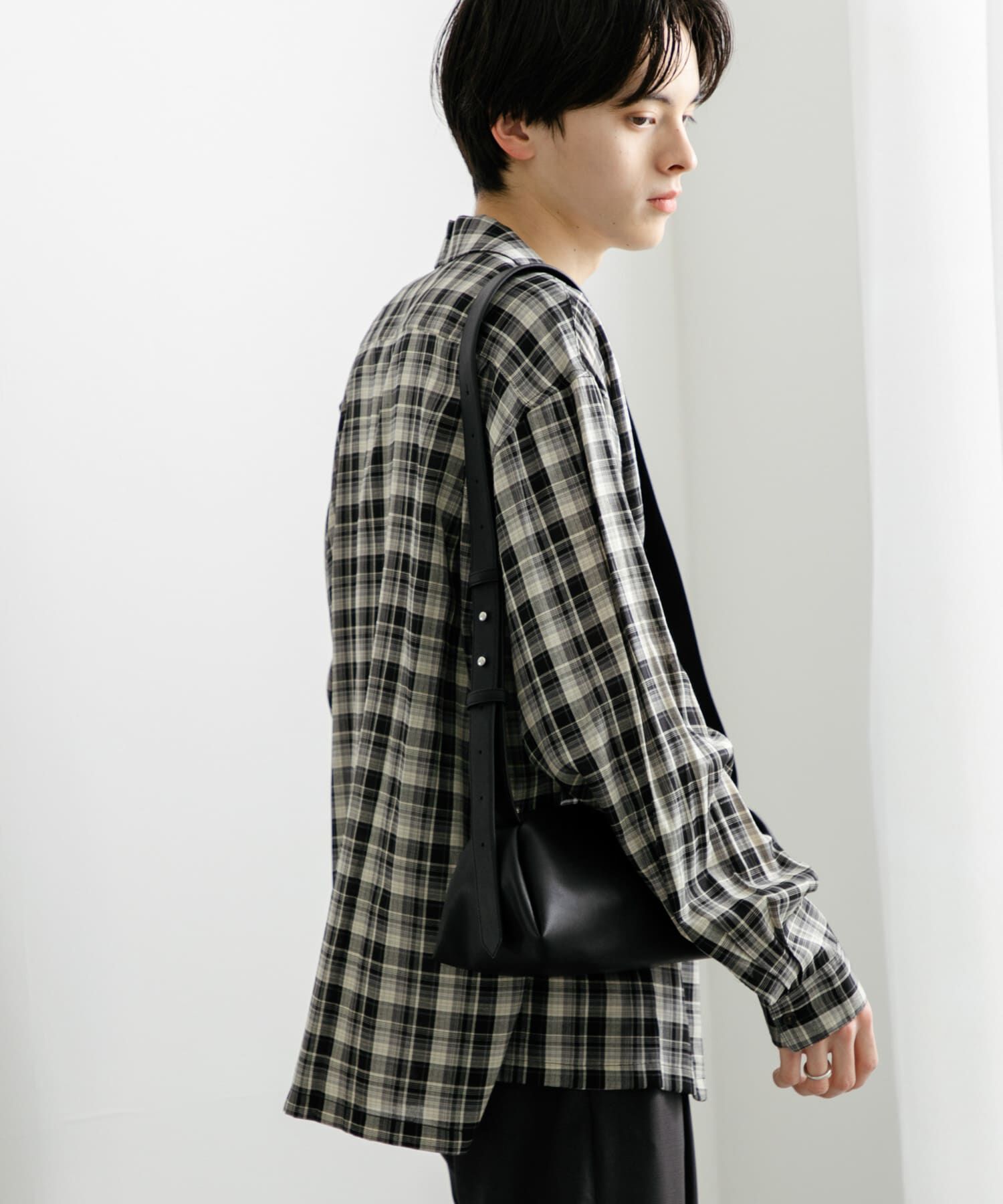 SENSE OF PLACE by URBAN RESEARCH「『ユニセックス』シアーチェックオープンカラーロングスリーブシャツ」|シャツ・ブラウス|
