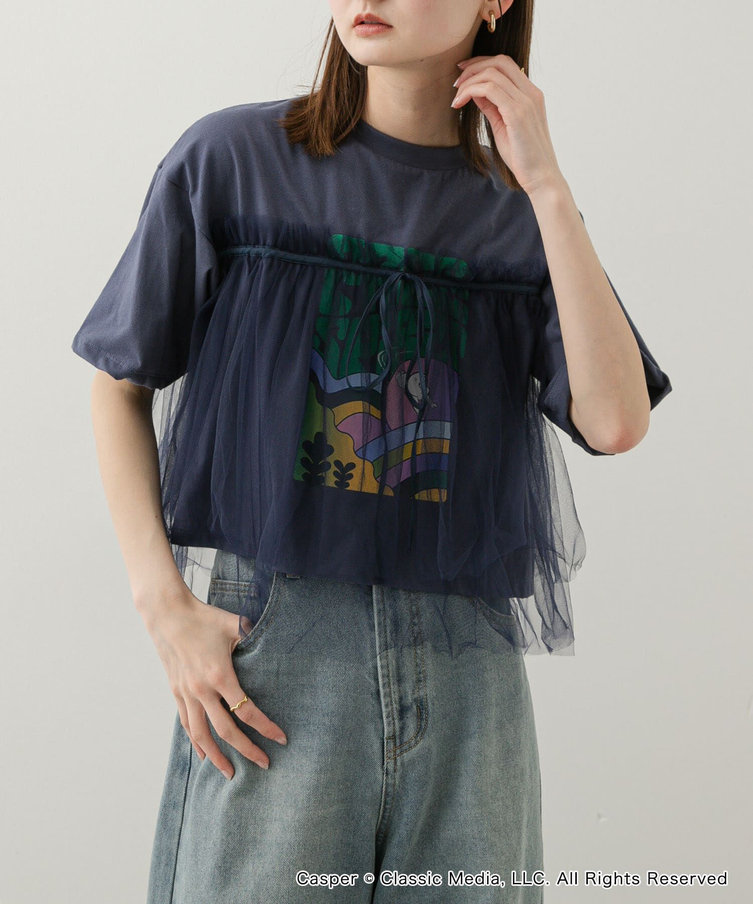SENSE OF PLACE by URBAN RESEARCH「『別注』Casper&times;SENSE OF PLACE/ドッキングTシャツ」|Tシャツ・カットソー|ネイビー