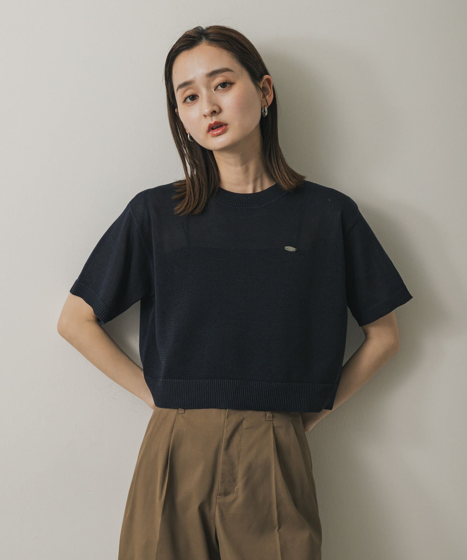 SENSE OF PLACE by URBAN RESEARCH「クルーネッククロップドセーター」|ニット・セーター|