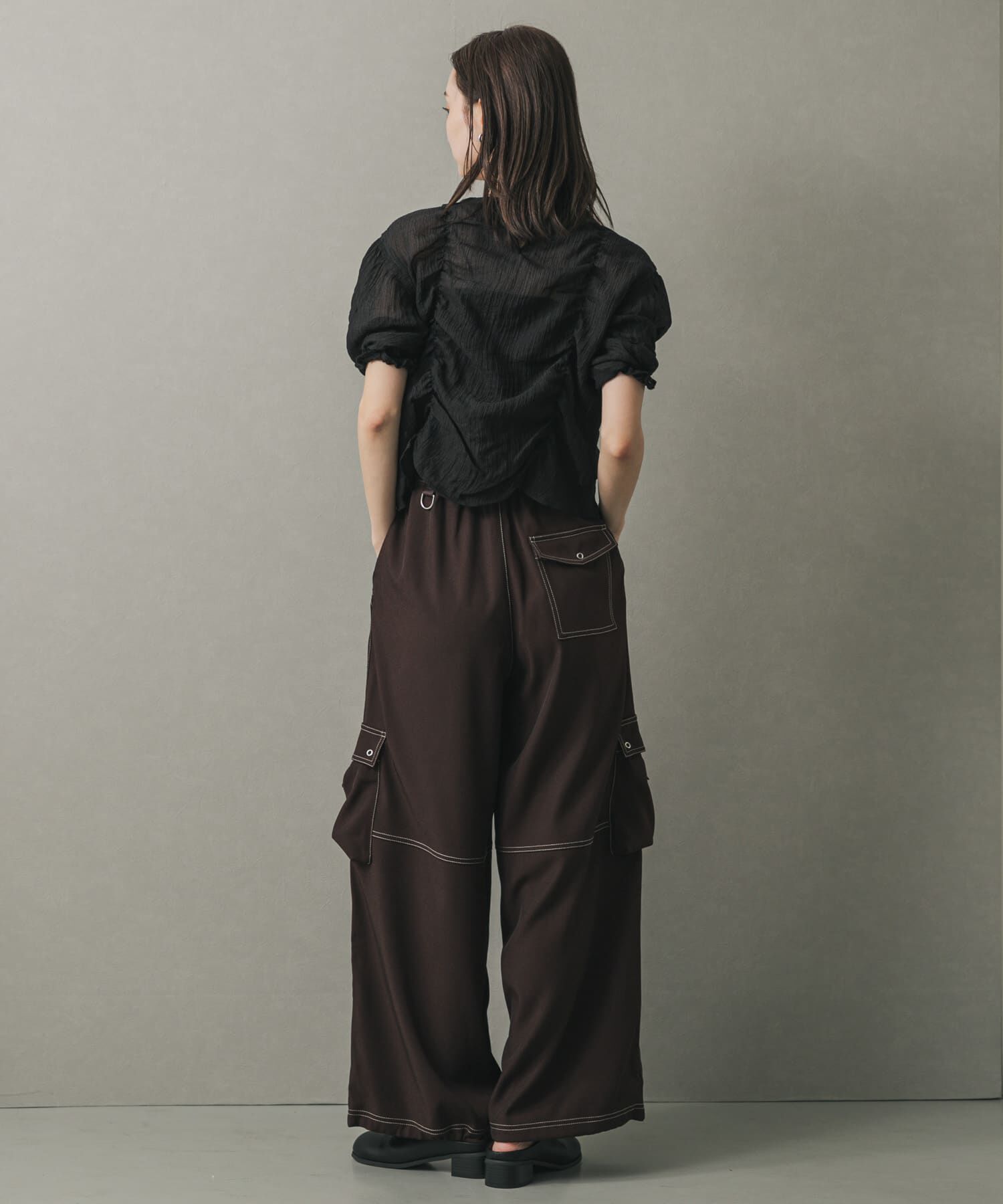 SENSE OF PLACE by URBAN RESEARCH「シャーリングブラウス(5分袖)」|シャツ・ブラウス|