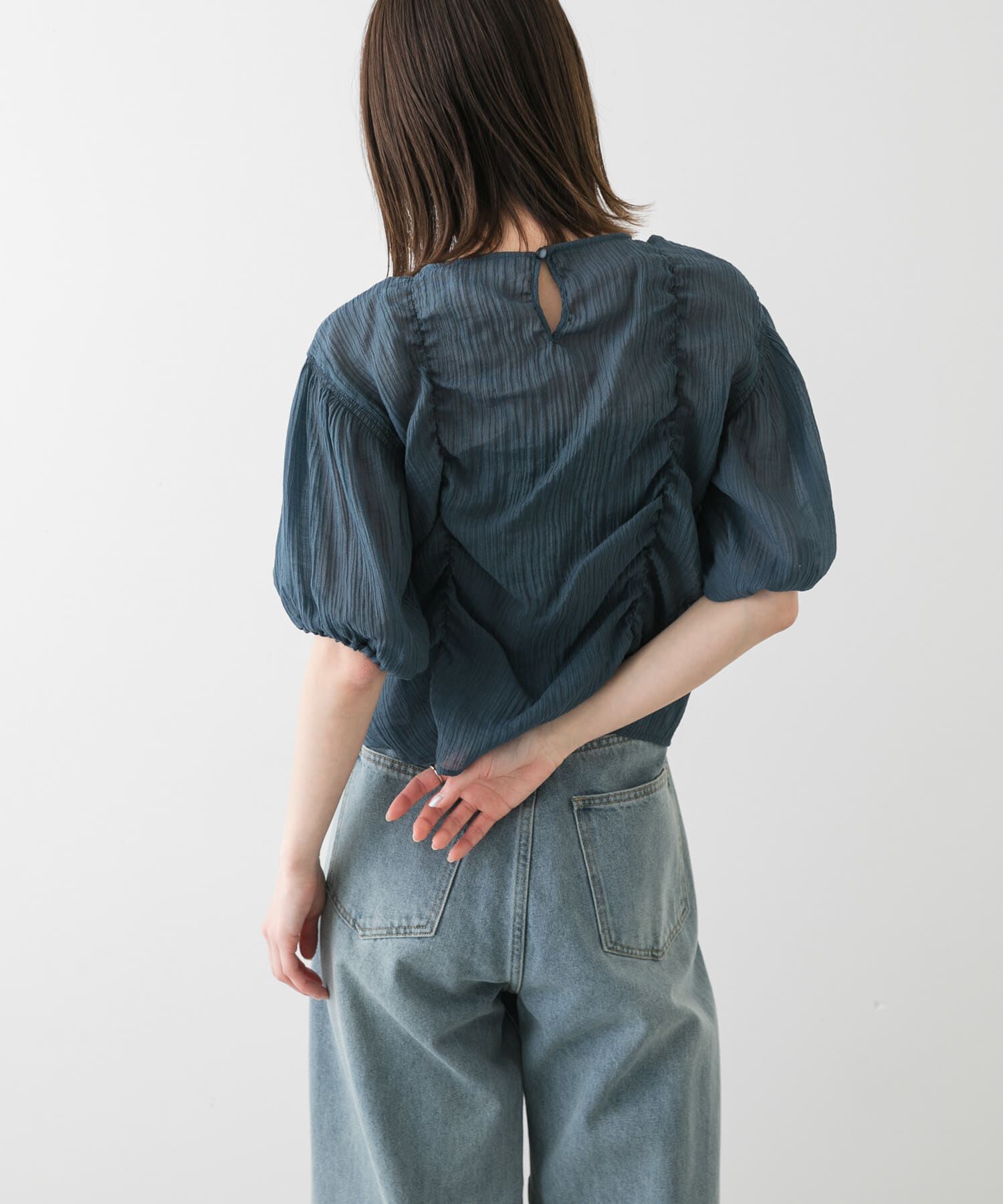 SENSE OF PLACE by URBAN RESEARCH「シャーリングブラウス(5分袖)」|シャツ・ブラウス|