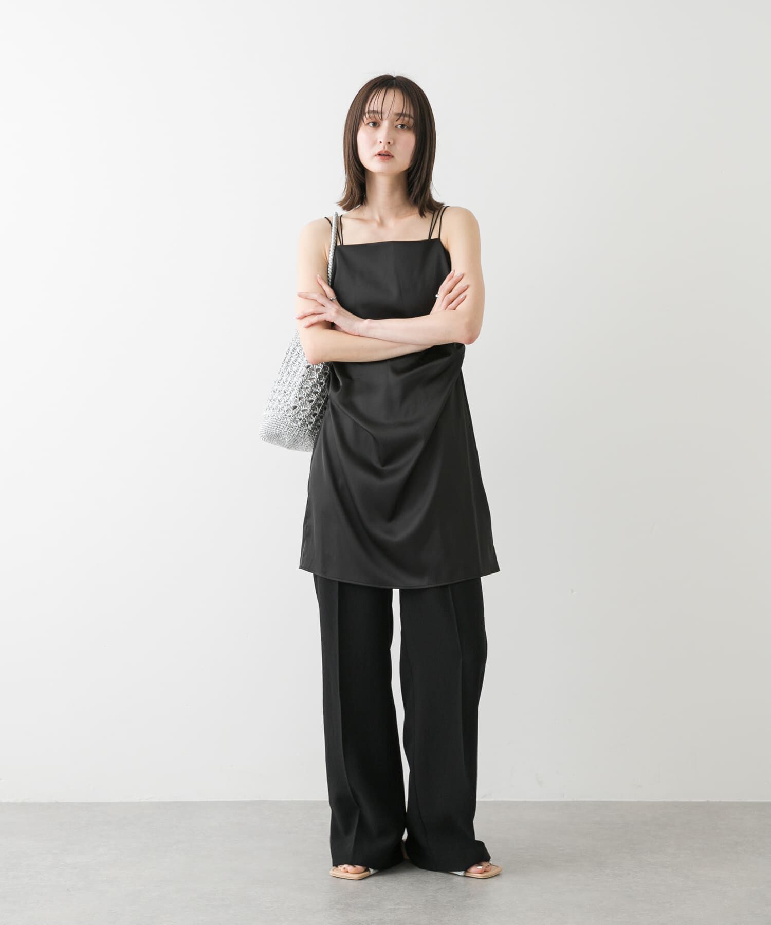 SENSE OF PLACE by URBAN RESEARCH「サテンタックミニキャミワンピース」|ワンピース|