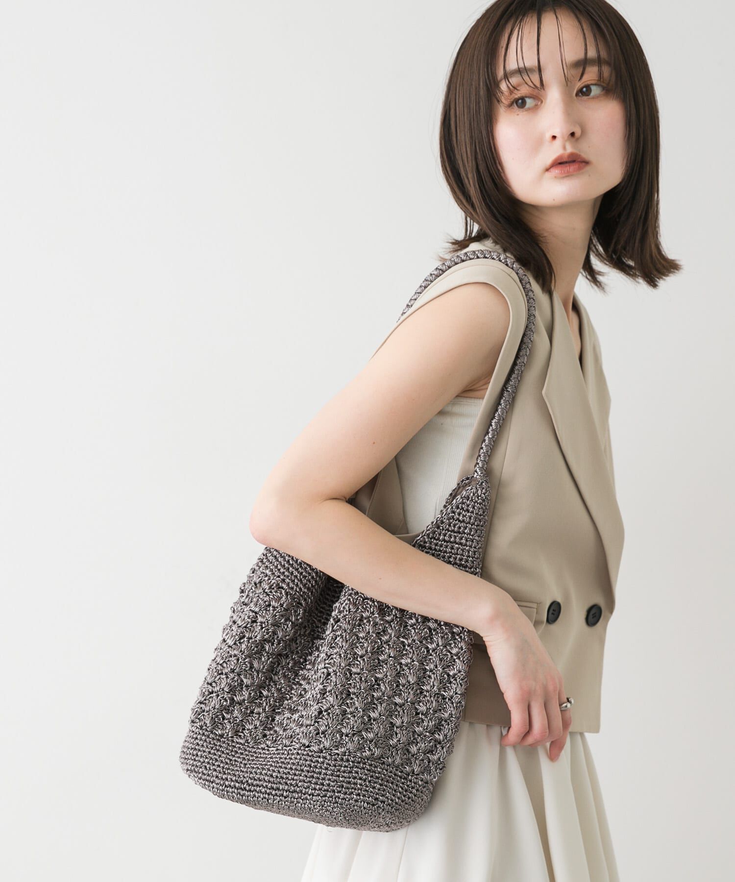 SENSE OF PLACE by URBAN RESEARCH「メタリックヤーンバッグ」|ハンドバッグ|