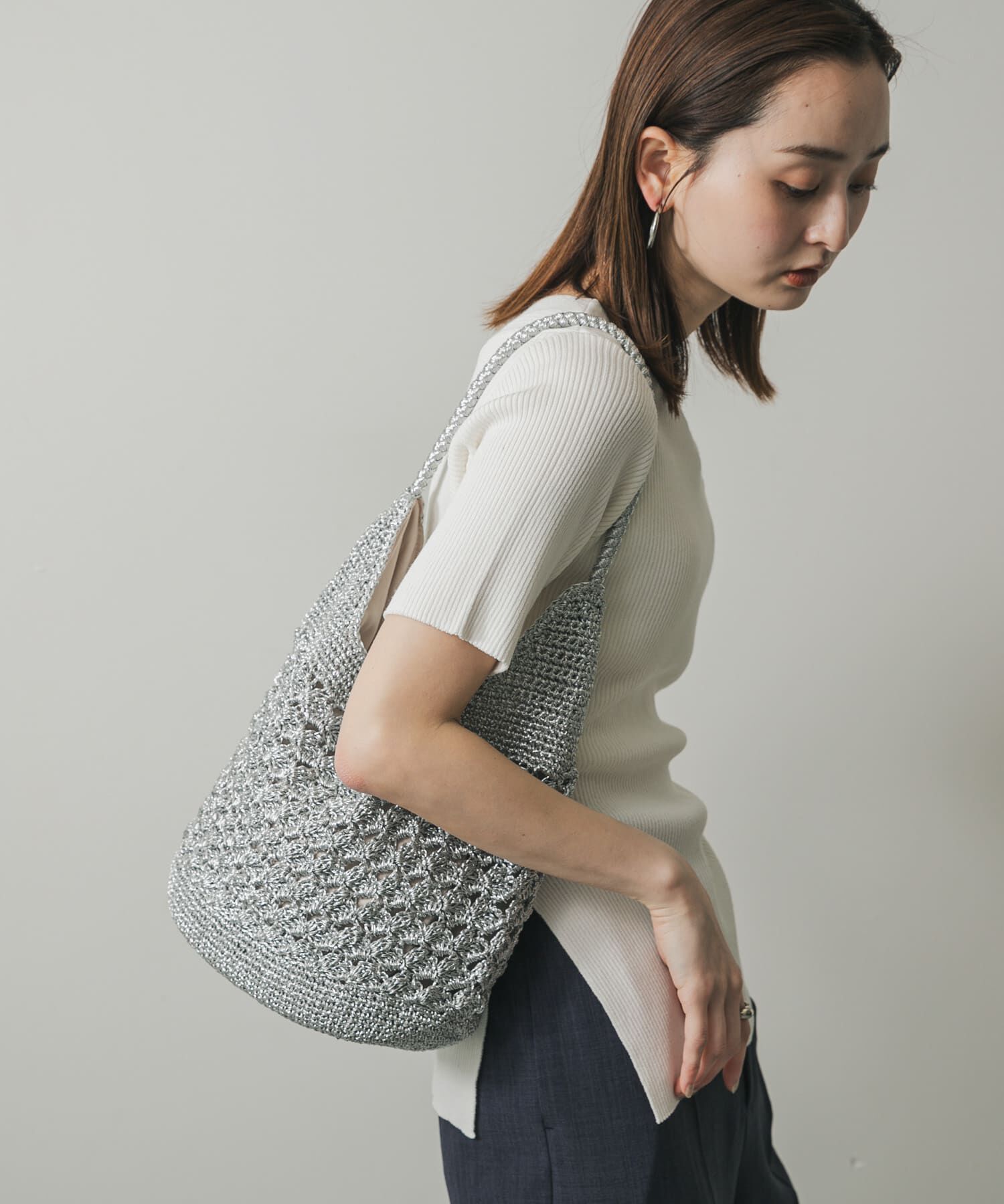 SENSE OF PLACE by URBAN RESEARCH「メタリックヤーンバッグ」|ハンドバッグ|