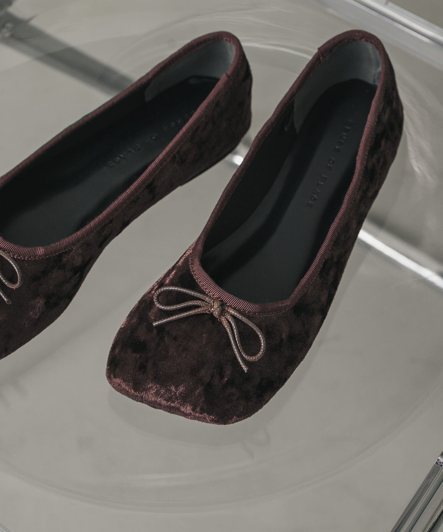 SENSE OF PLACE by URBAN RESEARCH「ベロアスクエアフラットシューズ」|バレエシューズ|