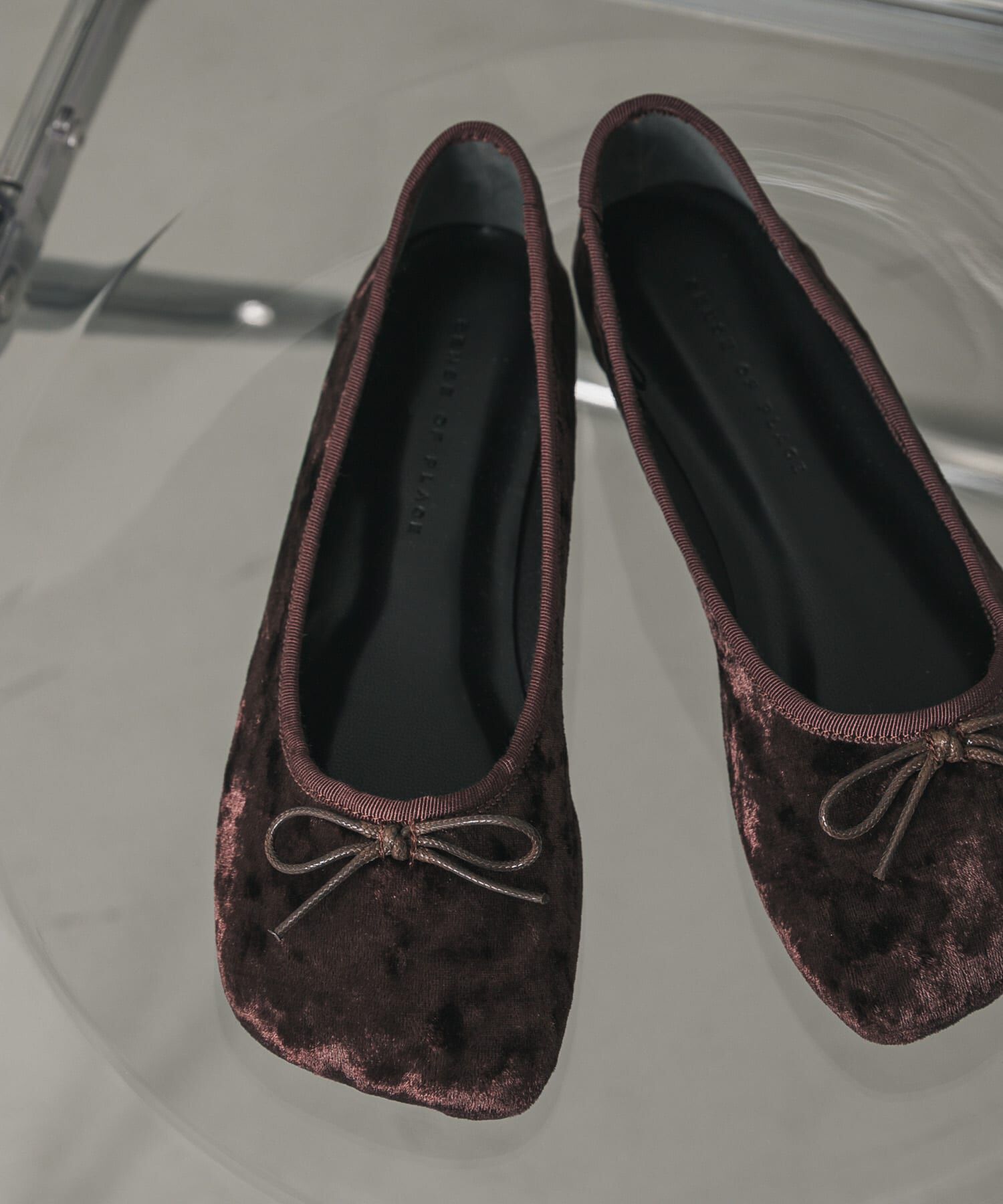 SENSE OF PLACE by URBAN RESEARCH「ベロアスクエアフラットシューズ」|バレエシューズ|