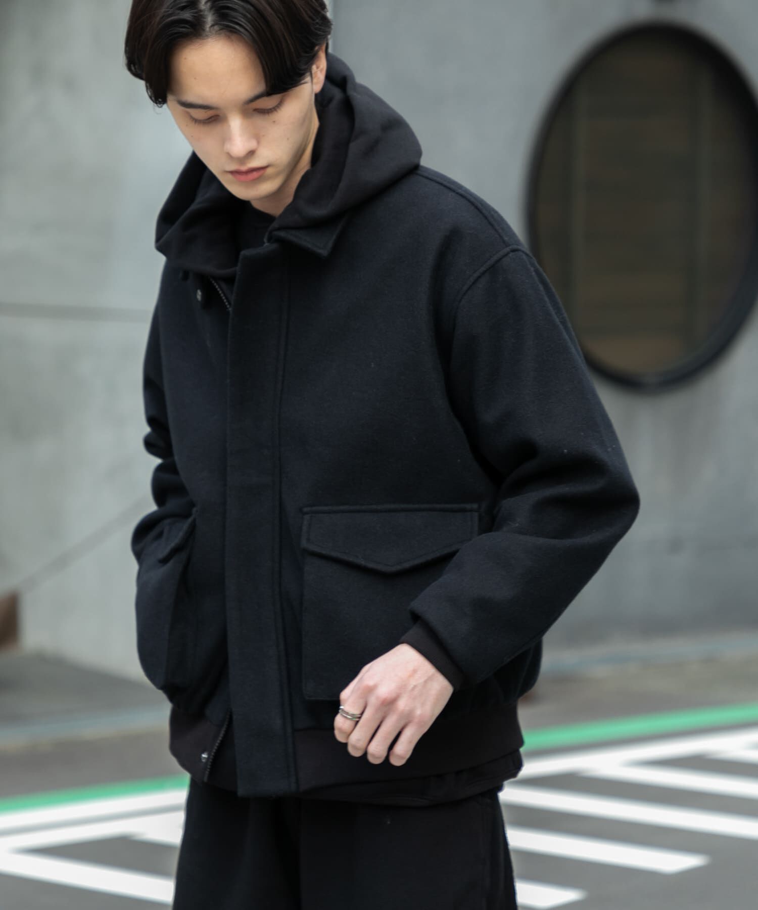 SENSE OF PLACE by URBAN RESEARCH「『UR TECH』カットメルトンブルゾン」|ブルゾン・スタジャン|