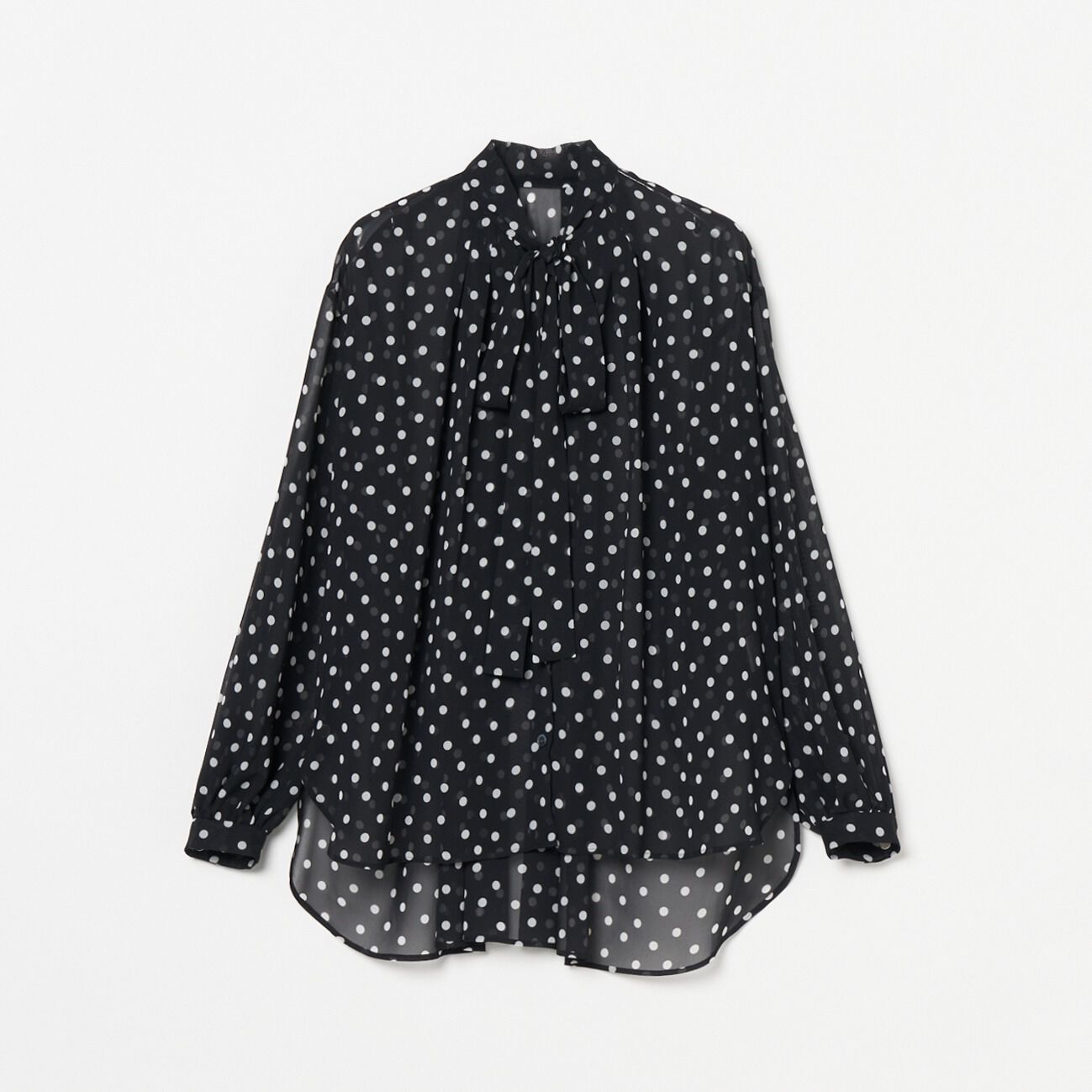 HELIOPOLE「HELIOPOLE DOT BOWTIE BLOUSE」|シャツ・ブラウス|ブラック