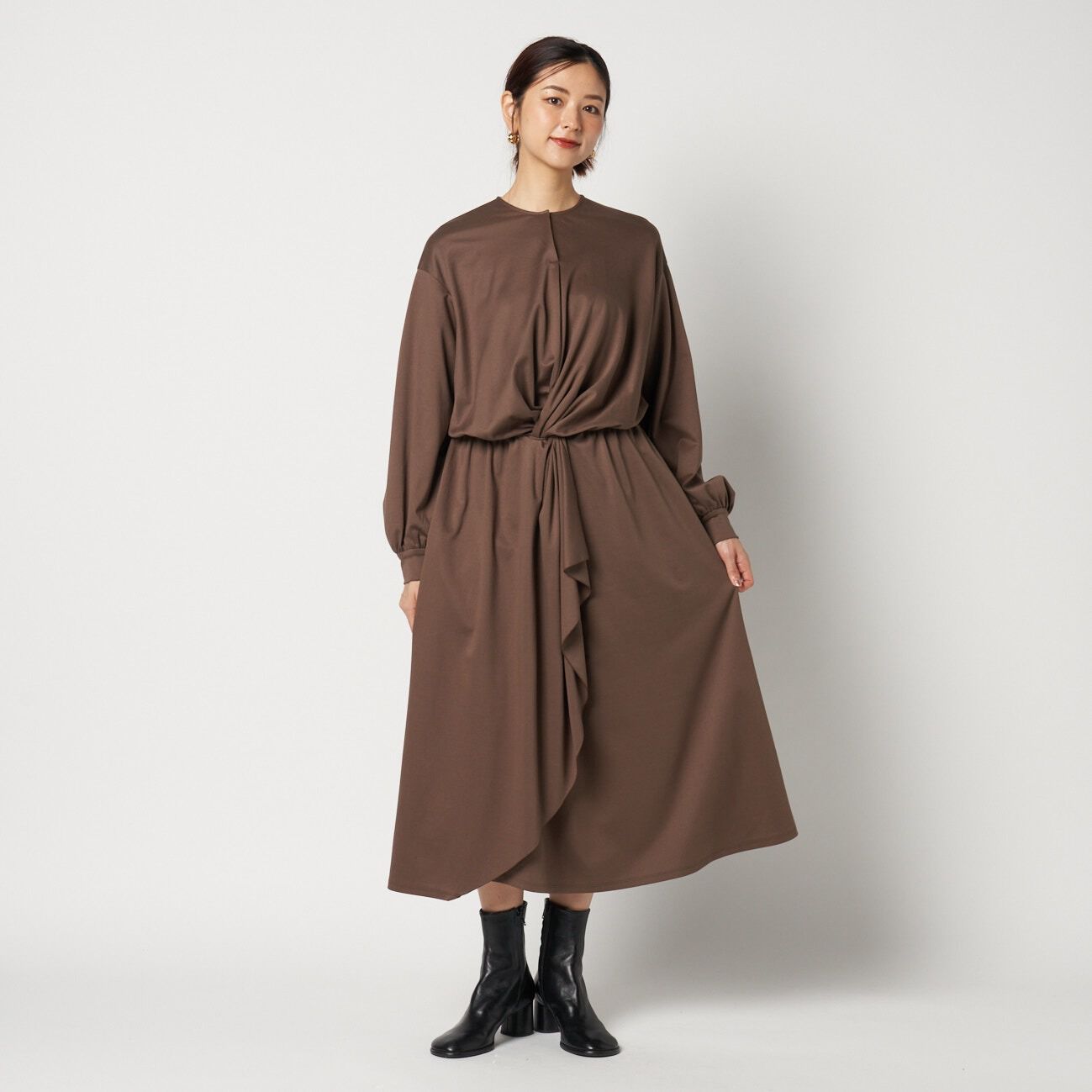 HELIOPOLE「HELIOPOLE DOUBLE JERSEY RUFFLE DRESS」|ワンピース|