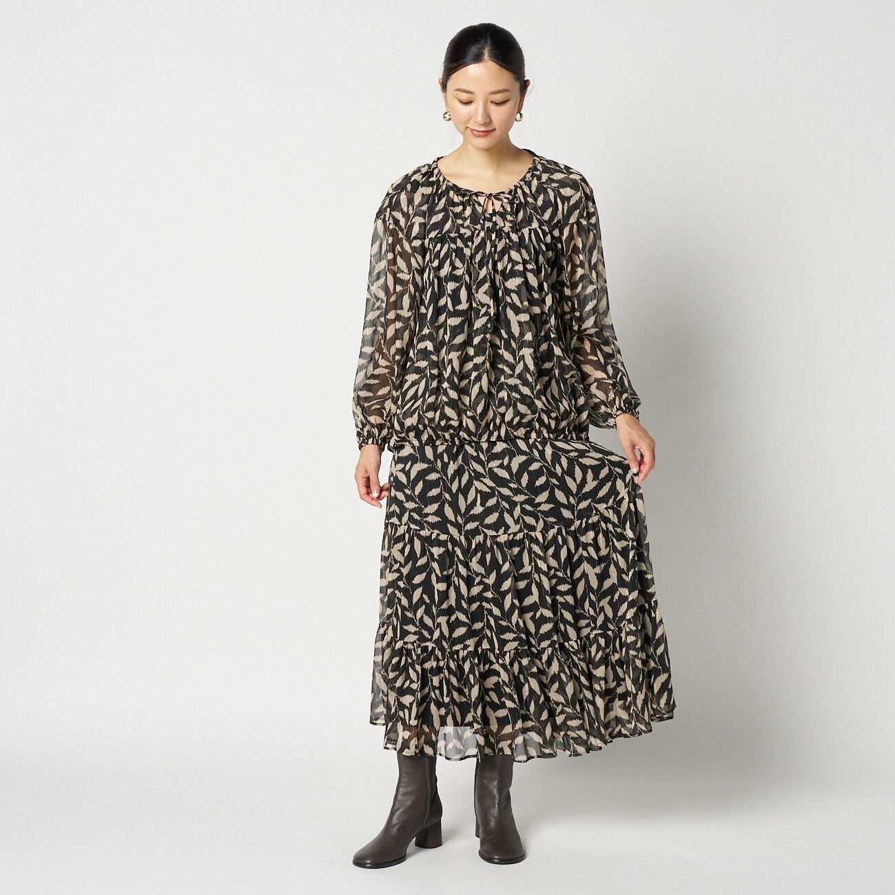 HELIOPOLE「HELIOPOLE DEVEAUX PRINT GATHERED SKIRT」|スカート|