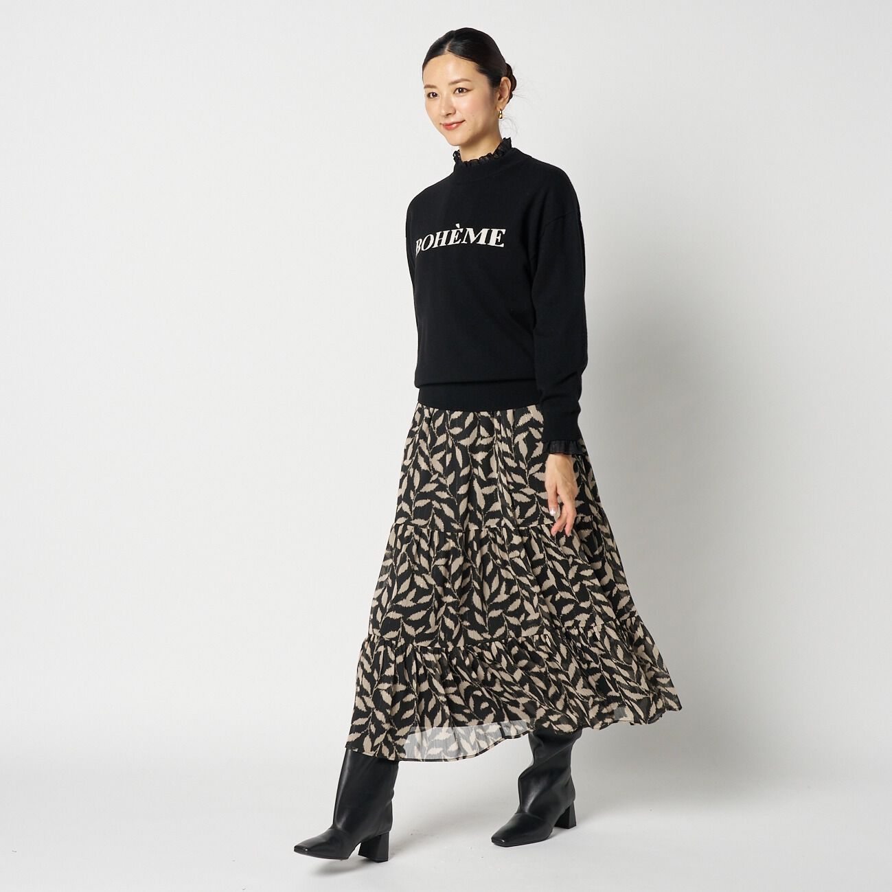 HELIOPOLE「HELIOPOLE DEVEAUX PRINT GATHERED SKIRT」|スカート|
