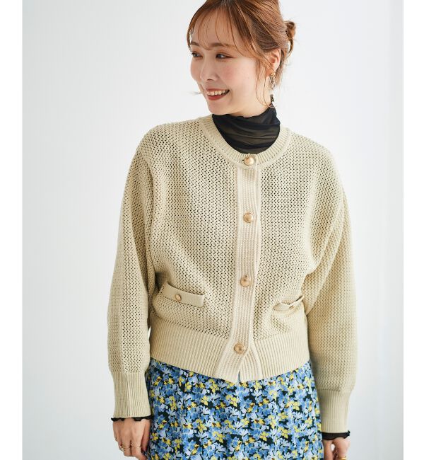 le.coeur blanc「《手洗い可能》柄アミニットカーディガン」|ニット・セーター|