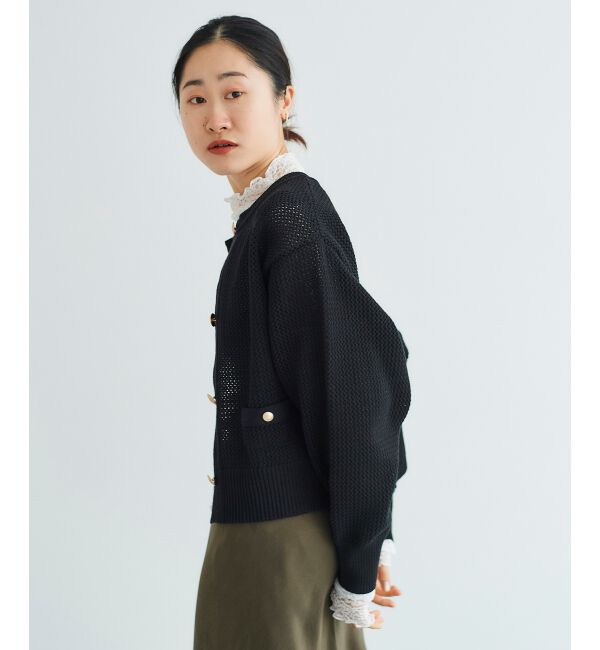 le.coeur blanc「《手洗い可能》柄アミニットカーディガン」|ニット・セーター|