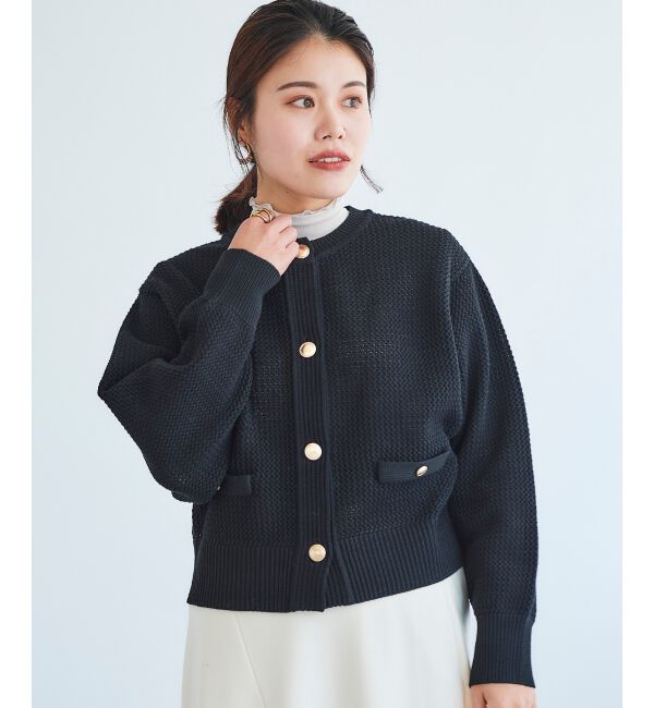 le.coeur blanc「《手洗い可能》柄アミニットカーディガン」|ニット・セーター|