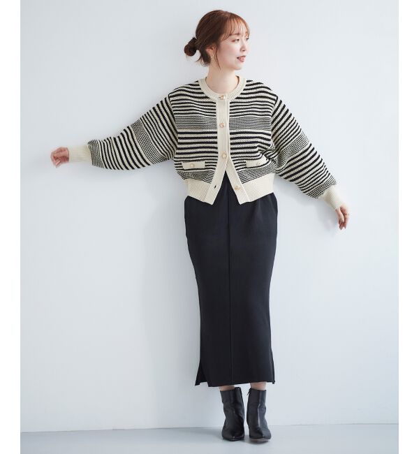 le.coeur blanc「《手洗い可能》柄アミニットカーディガン」|ニット・セーター|