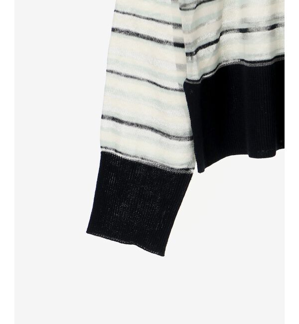 le.coeur blanc「《手洗い可能》マルチボーダーシアーカーディガン」|カーディガン|