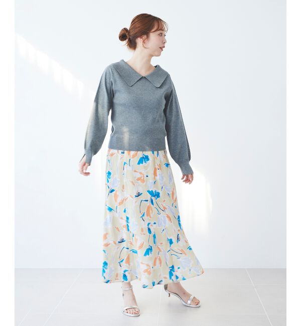 le.coeur blanc「IPEKERフラワーフレアスカート」|スカート|