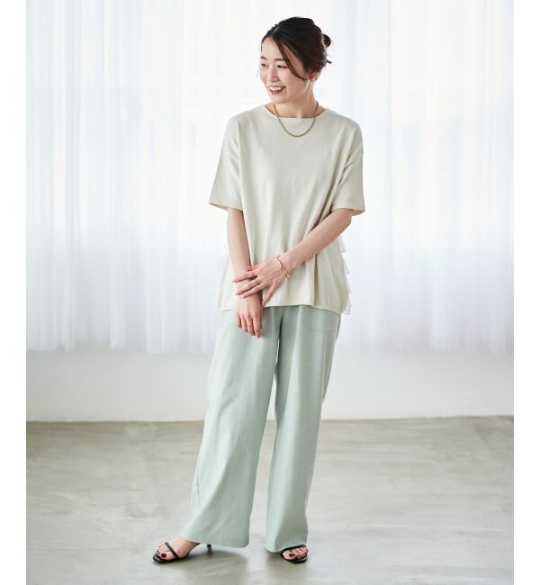  「Perle Peche チュールティアード2wayニット」|ニット・セーター|