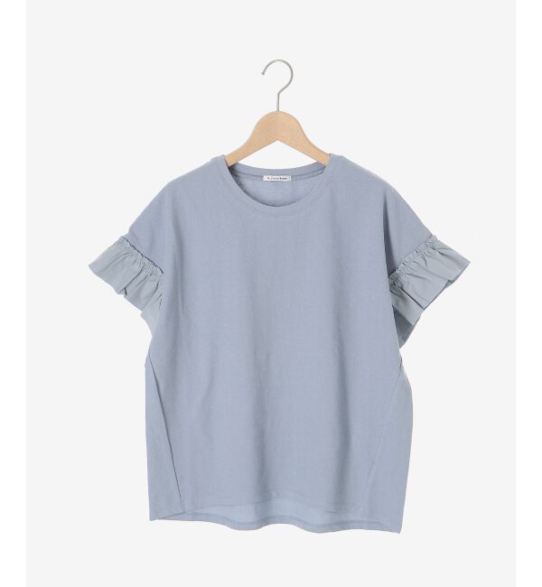  「《手洗い可能》フリルスリーブカットソー」|Tシャツ・カットソー|