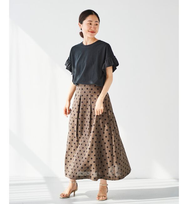  「《手洗い可能》フリルスリーブカットソー」|Tシャツ・カットソー|