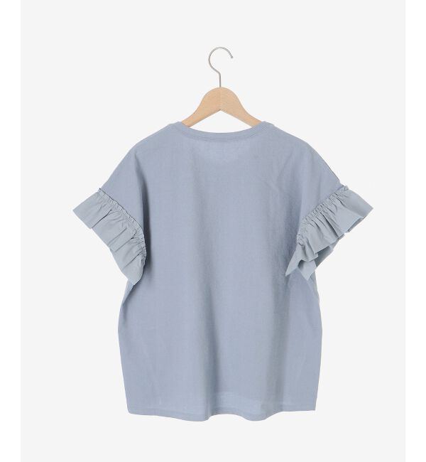  「《手洗い可能》フリルスリーブカットソー」|Tシャツ・カットソー|