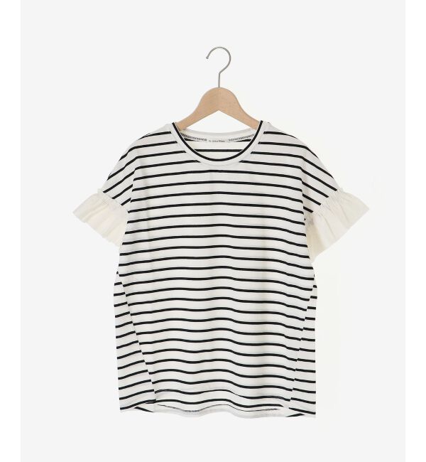  「《手洗い可能》フリルスリーブカットソー」|Tシャツ・カットソー|