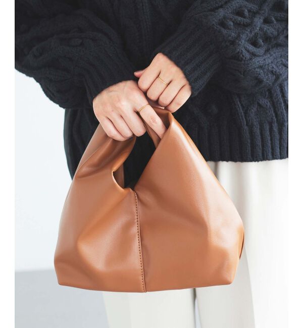 le.coeur blanc「ツイストハンドルミニバッグ」|ハンドバッグ|キャメル