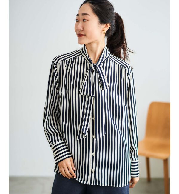  「ストライプボウタイブラウス」|シャツ・ブラウス|