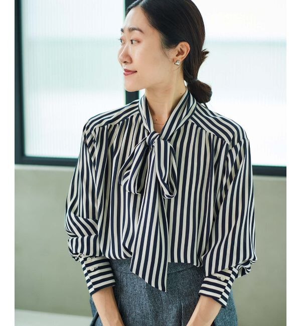  「ストライプボウタイブラウス」|シャツ・ブラウス|