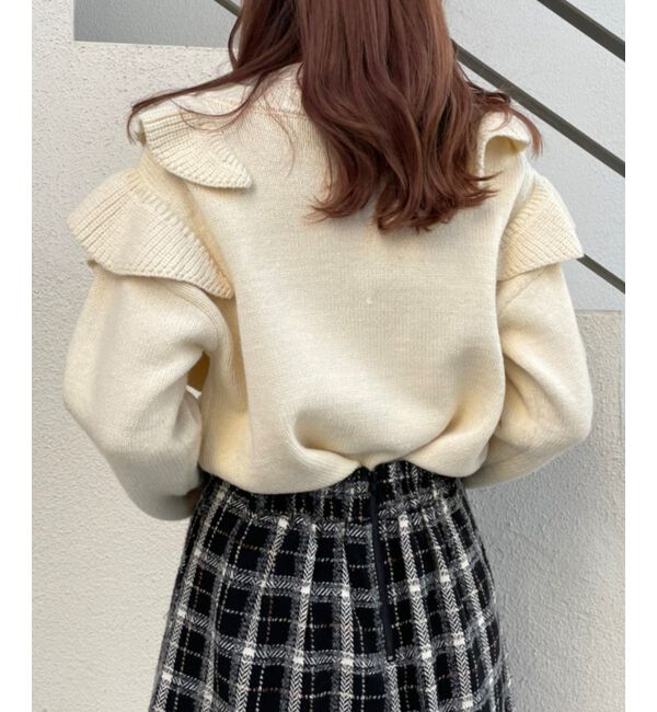 MAJESTICLEGON「ガーリーフリルカーディガン」|カーディガン|