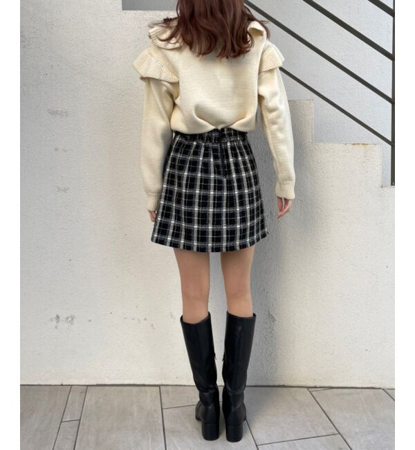 MAJESTICLEGON「ガーリーフリルカーディガン」|カーディガン|