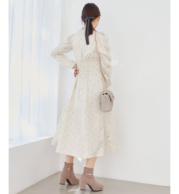  「パウダーサテンフラワーワンピース」|ワンピース|