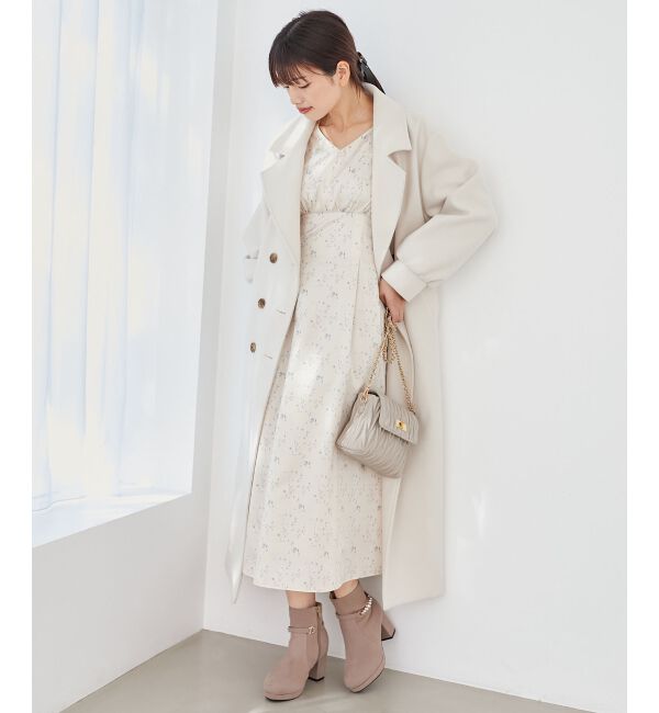  「パウダーサテンフラワーワンピース」|ワンピース|