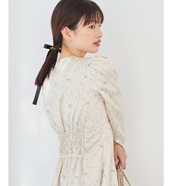  「パウダーサテンフラワーワンピース」|ワンピース|
