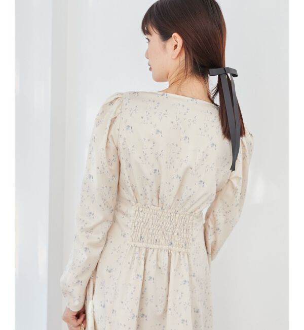  「パウダーサテンフラワーワンピース」|ワンピース|