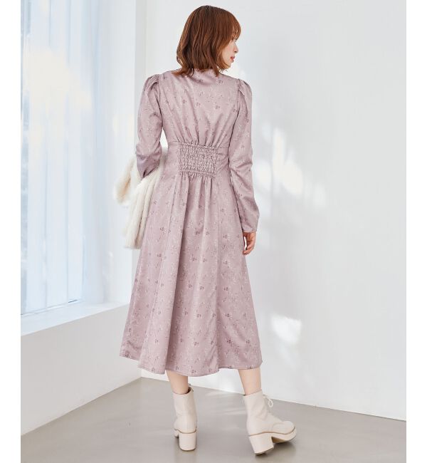  「パウダーサテンフラワーワンピース」|ワンピース|