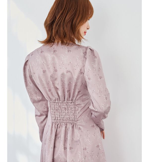  「パウダーサテンフラワーワンピース」|ワンピース|