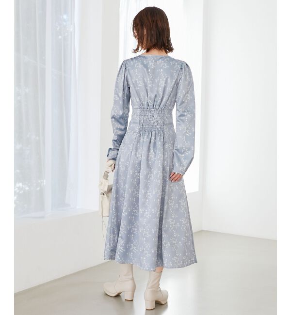  「パウダーサテンフラワーワンピース」|ワンピース|