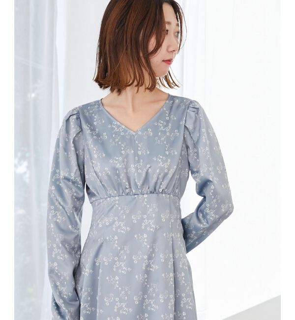  「パウダーサテンフラワーワンピース」|ワンピース|