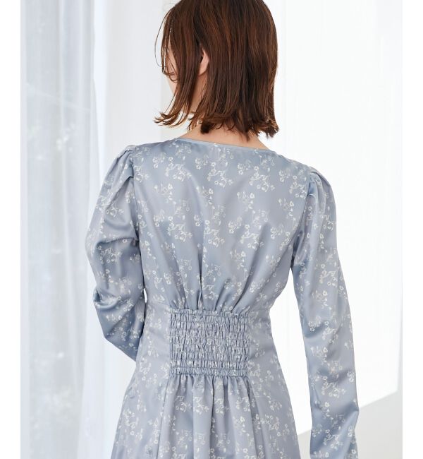  「パウダーサテンフラワーワンピース」|ワンピース|