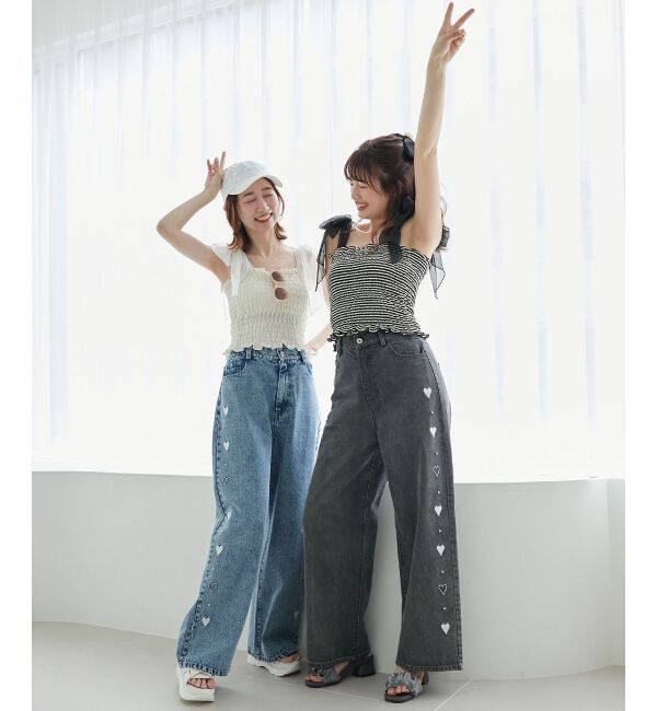 MAJESTICLEGON「カップ付肩リボンシャーリングキャミ」|キャミソール|