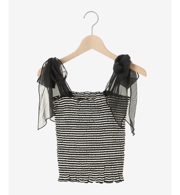 MAJESTICLEGON「カップ付肩リボンシャーリングキャミ」|キャミソール|